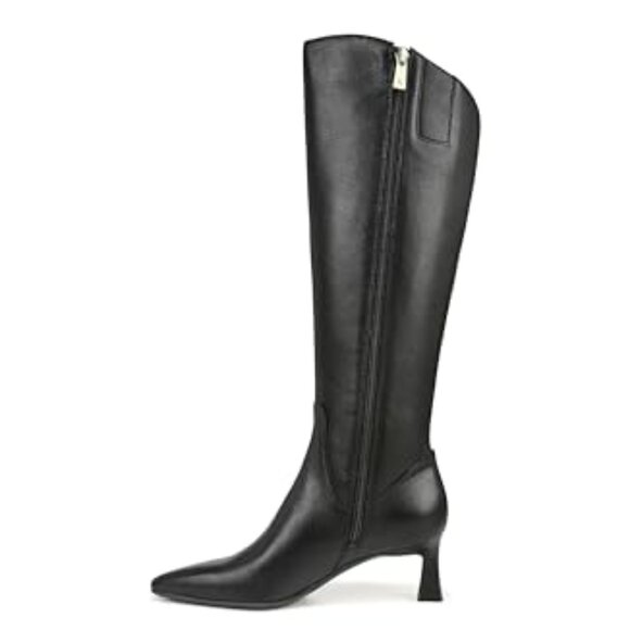 Naturalizer Womens Deesha Pointed Toe Tall Boot Black Leather - Picture 1 of 1